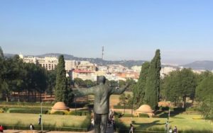 Nelson Mandela statue overseeing city in South Africa