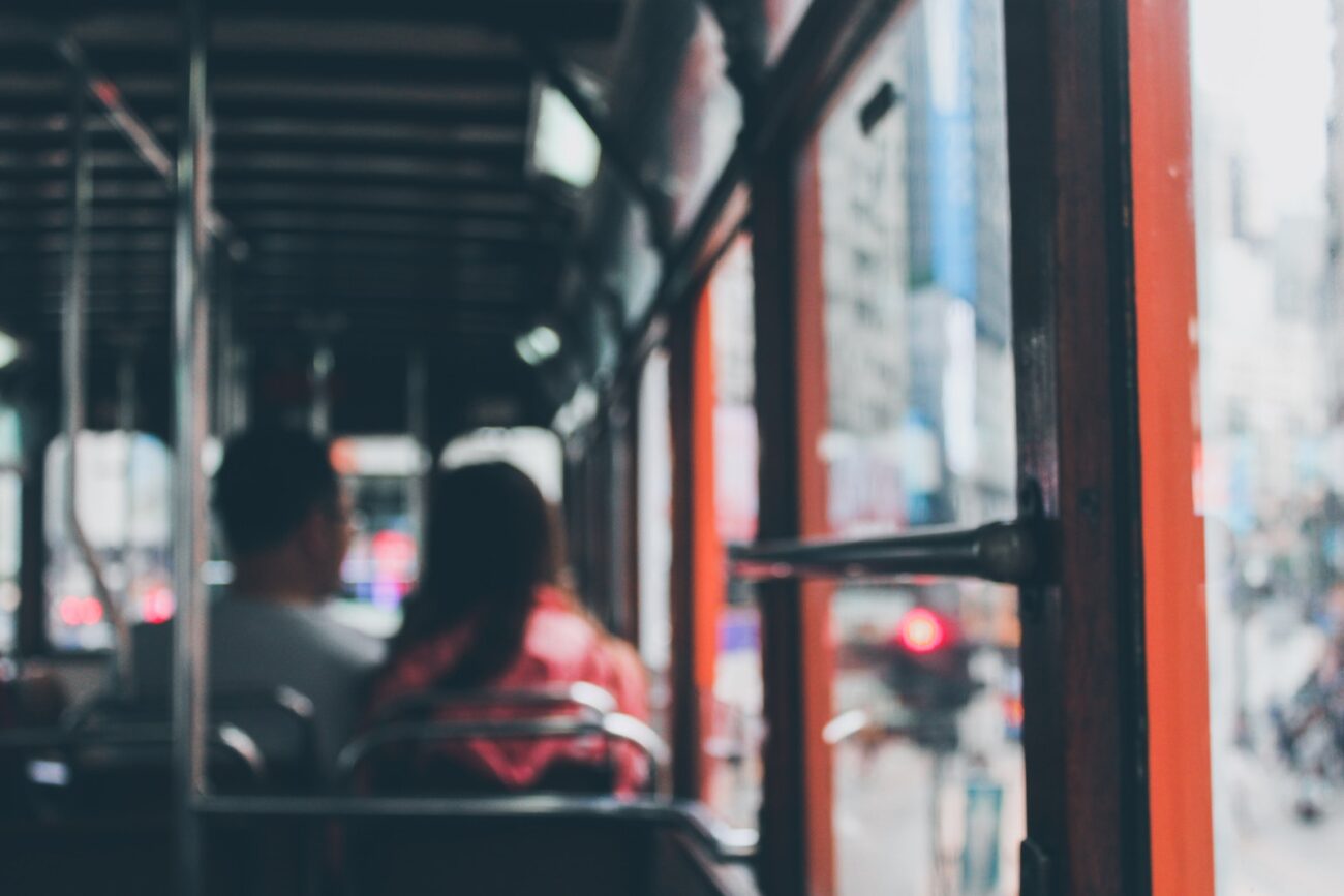 commuters on a bus